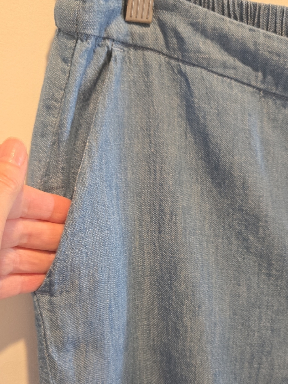 Liverpool Blue Chambray Drawstring Trousers - Picture 5 of 13